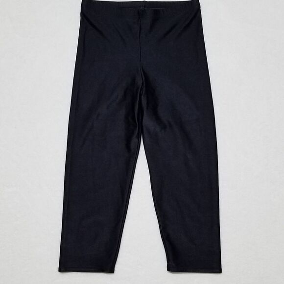 Vintage 1980s Black Aerobics Cropped Tights Leggings High Rise Bodysuit Set Med - Picture 10 of 14